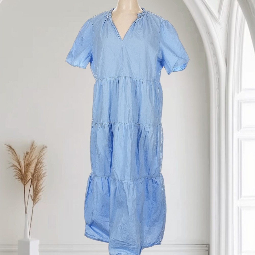 By Malene Birger Alania Tiered Dress Womens 44/US XL 100% Organic Cotton‎ Preppy